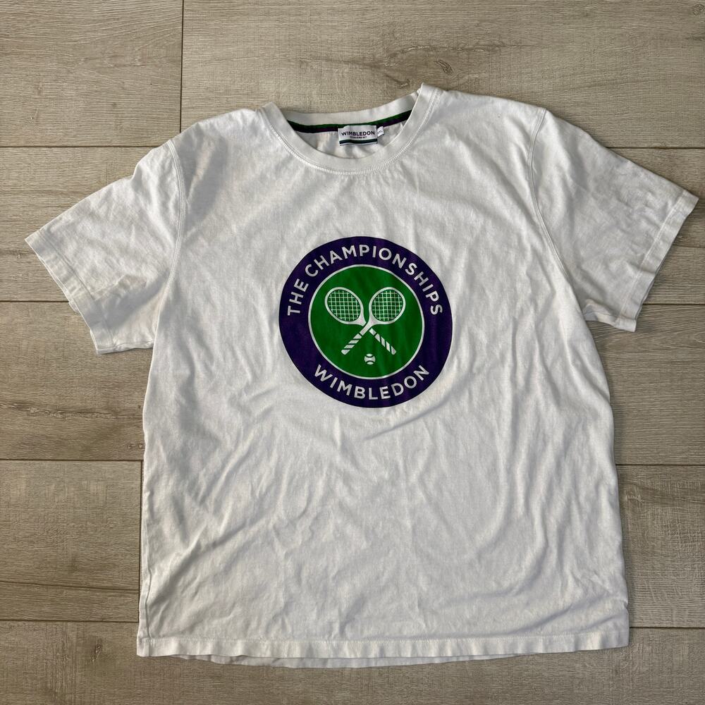 The Championships Wimbledon Official Logo Graphic T-Shirt White Men's XXL